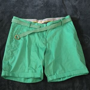 Crown And Ivy Green Women's Shorts with Belt